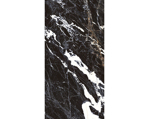 Gresie interior glazurată Grand Black rectificată 60x120 cm