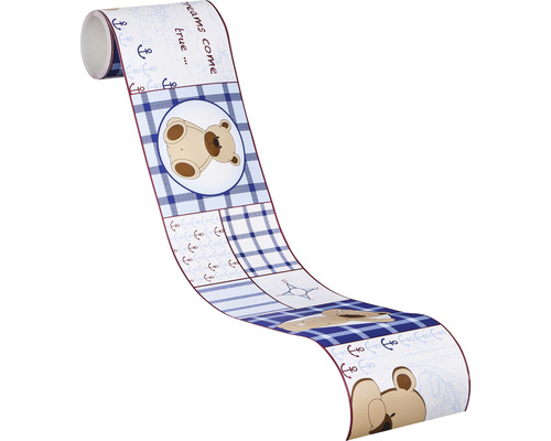 Bordură cu motive de ursuleți, ancore și carouri