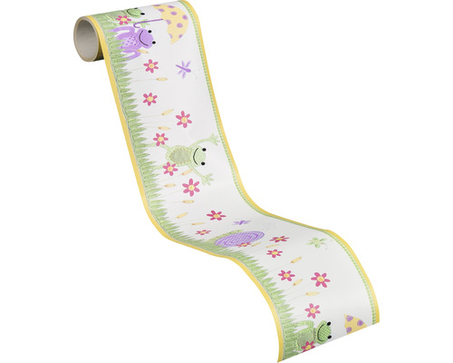 Bordură cu model de broască și flori pe rolă