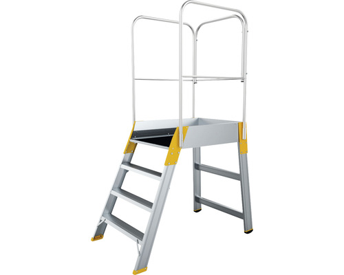 Platformă de lucru din aluminiu cu trei trepte și balustradă