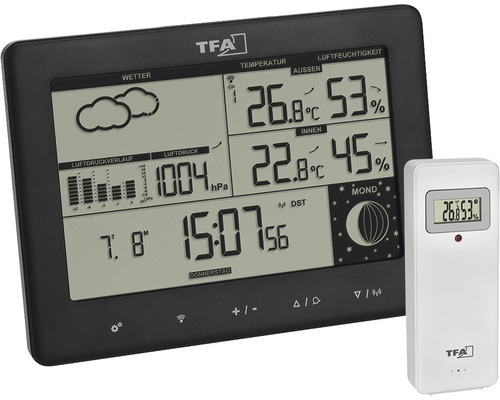 Staţie meteo wireless Elements TFA negru | HORNBACH