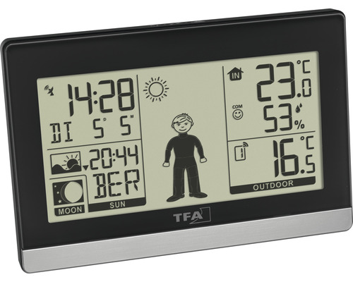 Stație meteo digitală cu afișaj al temperaturii interioare și exterioare Stație meteo digitală cu afișaj al temperaturii interioare și exterioare