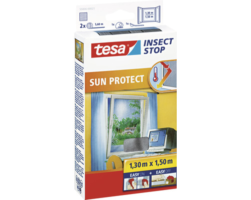 Plasă țânțari pentru ferestre tesa Sun Protect antracit 130x150 cm Ambalaj plasă de insecte Tesa Insect Stop Sun Protect 1,30 metri pe 1,50 metri