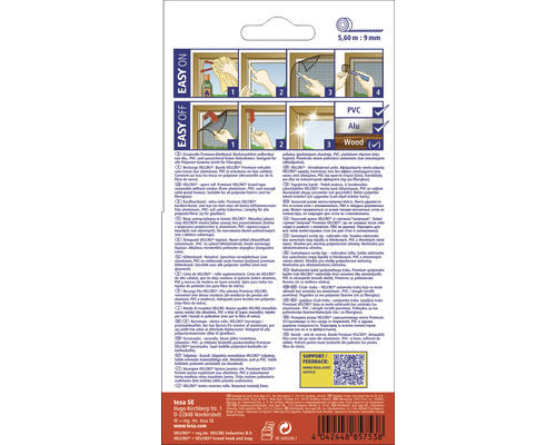 Bandă de montaj Tesa Velcro pentru plase de țânțari și insecte, cu exemple de aplicare