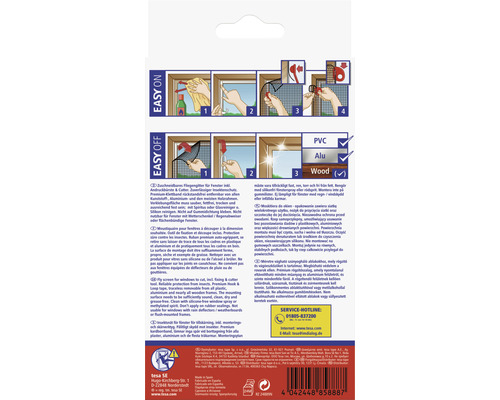 Ambalajul unei plase de țânțari cu instrucțiuni de montare pentru ferestre