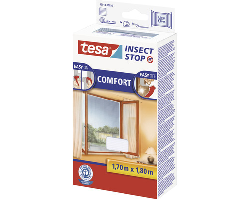 Tesa Insect Stop Comfort plasă de insecte pentru ferestre, 1,70 metri x 1,80 metri