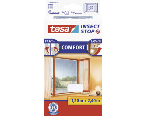 Plasă țânțari pentru ferestre tesa Insect Stop Comfort albă 120x240 cm