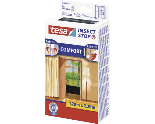 Pachet plasă de țânțari pentru uși Tesa Insect Stop Comfort, 1,20 metri x 2,20 metri
