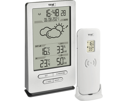 Stație meteo wireless XENA TFA argntiu | HORNBACH