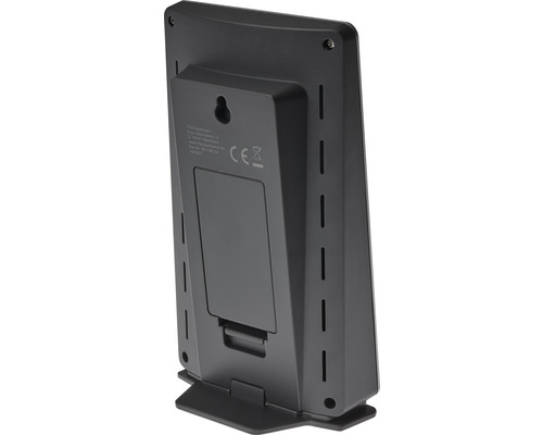 Vedere din spate a unei stații meteo cu suport și marcaj CE