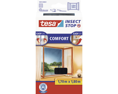 Plasă țânțari pentru geam tesa Insect Stop Comfort antracit 170x180 cm Plasă țânțari pentru geam tesa Insect Stop Comfort antracit 170x180 cm