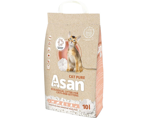 Așternut ecologic pentru litieră pisici Asan Cat Pure 10 l