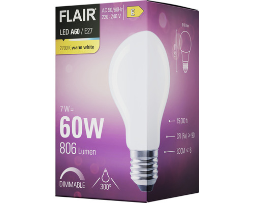 Ambalaj bec LED dimabil Flair A60 cu soclu E27