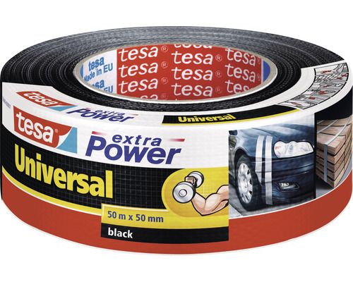 Bandă pentru reparații tesa extra Power Universal neagră 50 m x 50 mm