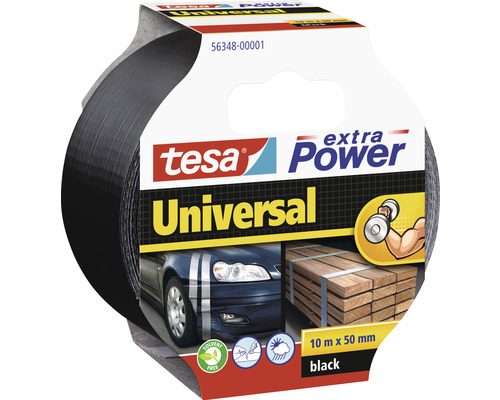 Bandă pentru reparații tesa extra Power Universal neagră 10 m x 50 mm