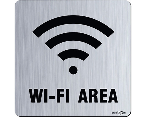 Indicator informare „Wi-Fi area”, material plastic ABS argintiu