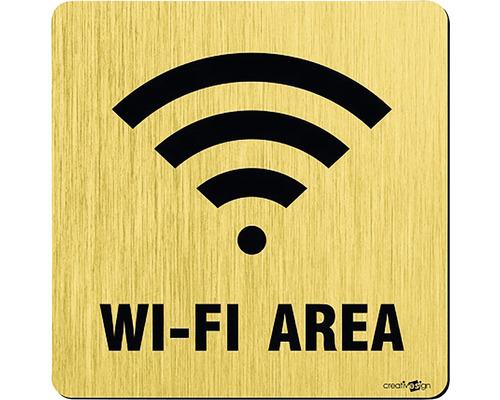 Indicator informare „Wi-Fi area”, material plastic ABS auriu