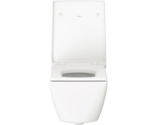 Vas WC suspendat cu spălare profundă, cu margine deschisă și logo Duravit