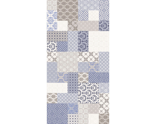 Faianță decorativă rectificată Tessuto Patch Cream 30x60 cm Model de gresie cu ornamente diferite