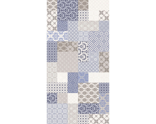 Model din diferite plăci cu modele geometrice și florale