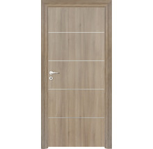 Ușă de interior cu structură de lemn și ornamente argintii