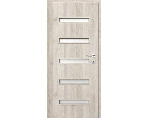 Foaie de ușă Classen nuc Kolumbia Century 7 203,5x84,4 cm stânga Ușă din lemn cu cinci inserții dreptunghiulare din sticlă