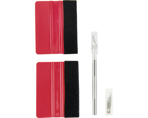 Set de scule pentru aplicare cu racletă, margine de pâslă și tăietor