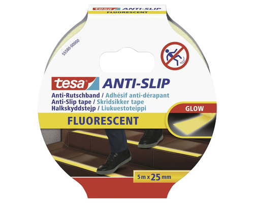 Bandă anti-alunecare tesa fluorescentă 5 m x 25 mm