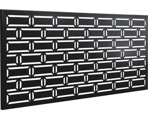 Panou decorativ de protecție intimitate din metal cu decupaje dreptunghiulare