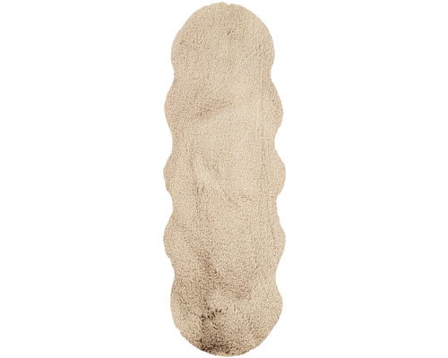 Covor blană artificială Romance Shape maro deschis 55x160 cm