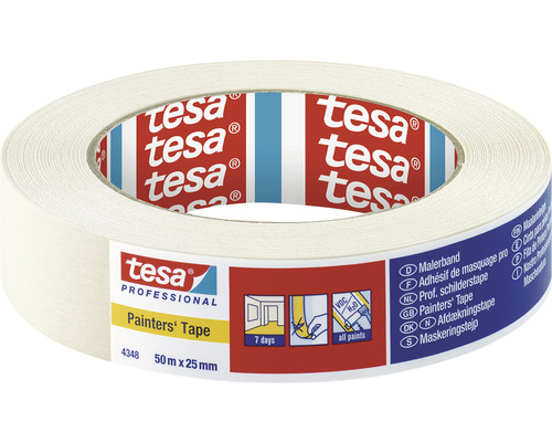 Bandă mascare premium tesa® crem 25 mm x 50 m Bandă de zugrăvire Tesa 50 metri cu 25 milimetri