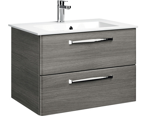 Dulap de bază pentru lavoar cu două sertare, lavoar și robinet