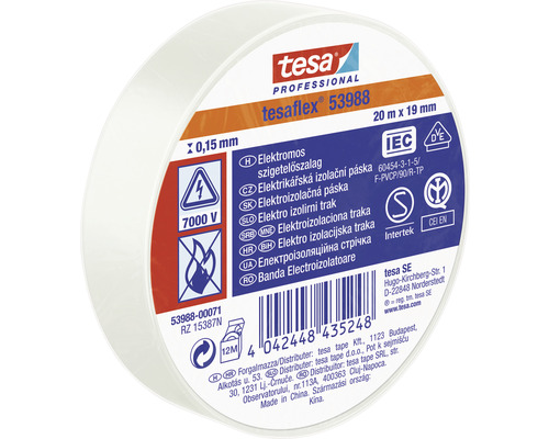 Rolă bandă izolatoare Tesa Professional Tesaflex 53988, 20 metri x 19 milimetri
