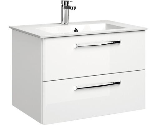 Dulap inferior pentru lavoar cu două sertare și lavoar aplicat