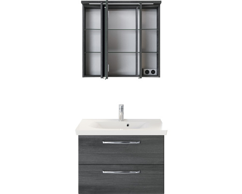 Chiuvetă cu dulap și dulap cu oglindă pentru baie