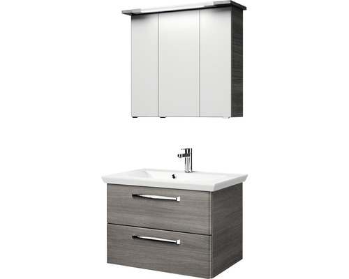 Dulap de bază pentru lavoar cu două sertare și dulap cu oglindă cu trei uși