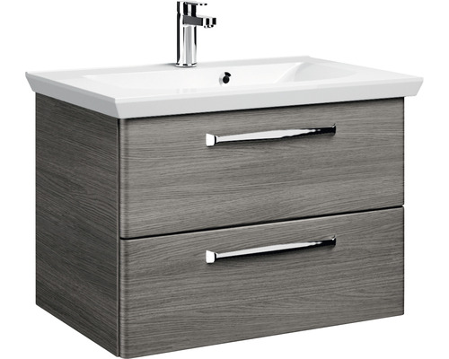 Dulap inferior de lavoar cu două sertare și lavoar aplicat cu robinet