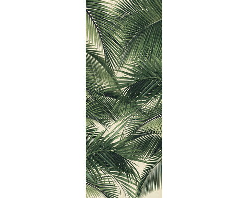 Faianță decorativă Leaves Izola Waves White 100x250 cm Ilustrație cu frunze de palmier verzi