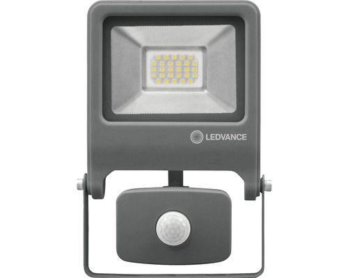Proiector cu LED integrat Ledvance Endura Flood 20W 1700 lumeni IP44, senzor de mișcare, lumină neutră, gri închis