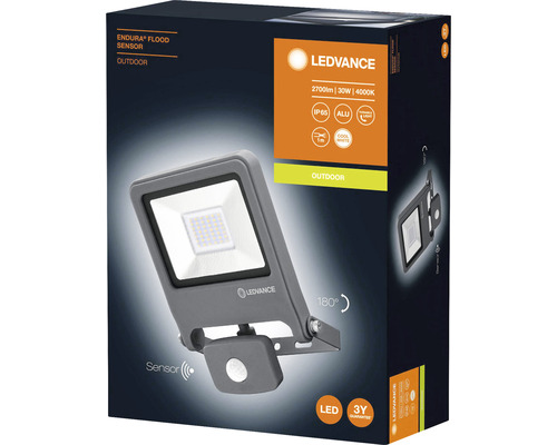 Reflector LEDVANCE Endura cu senzor pentru exterior în ambalaj