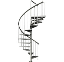 Scară spirală metalică cu balustradă