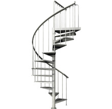 Scară spirală metalică cu balustradă
