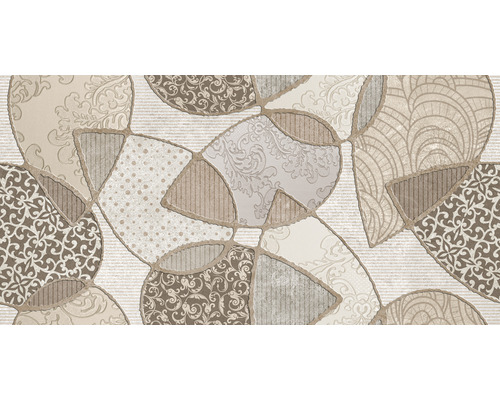 Faianță decorativă rectificată Sofia Brown 30x60 cm Placă ceramică decorativă cu modele florale și geometrice