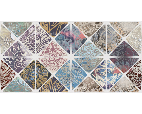 Faianță decorativă rectificată Mirage Grey Decor 2 30x60 cm Model de plăci decorative triunghiulare