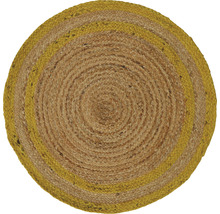 Covor rotund iută natur/galben Ø 70 cm-thumb-1