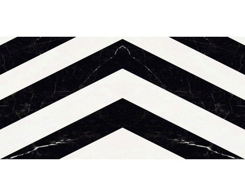Gresie / Faianță porțelanată Zebra Black High Glossy rectificată 60x120 cm-0