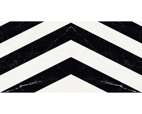 Gresie / Faianță porțelanată Zebra Black High Glossy rectificată 60x120 cm