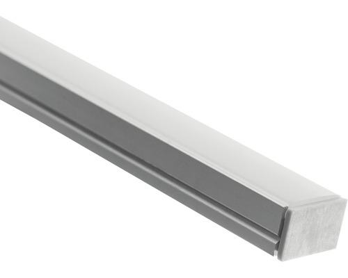 Profil bandă LED aluminiu cu autoadeziv LP12B 2m, incl. capace și abajur difuzor Profil din aluminiu pentru benzi LED