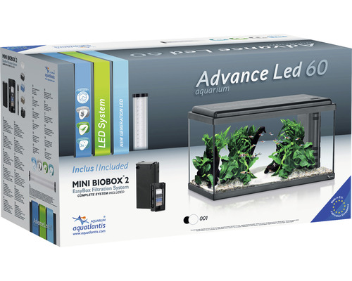 Acvariu Aquatlantis Advance Led 60 în cutie de ambalare