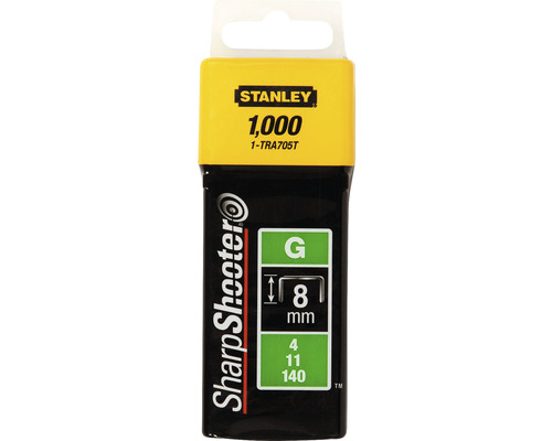 Capse Stanley Sharp Shooter, tip G, 8 mm, 1000 bucăți